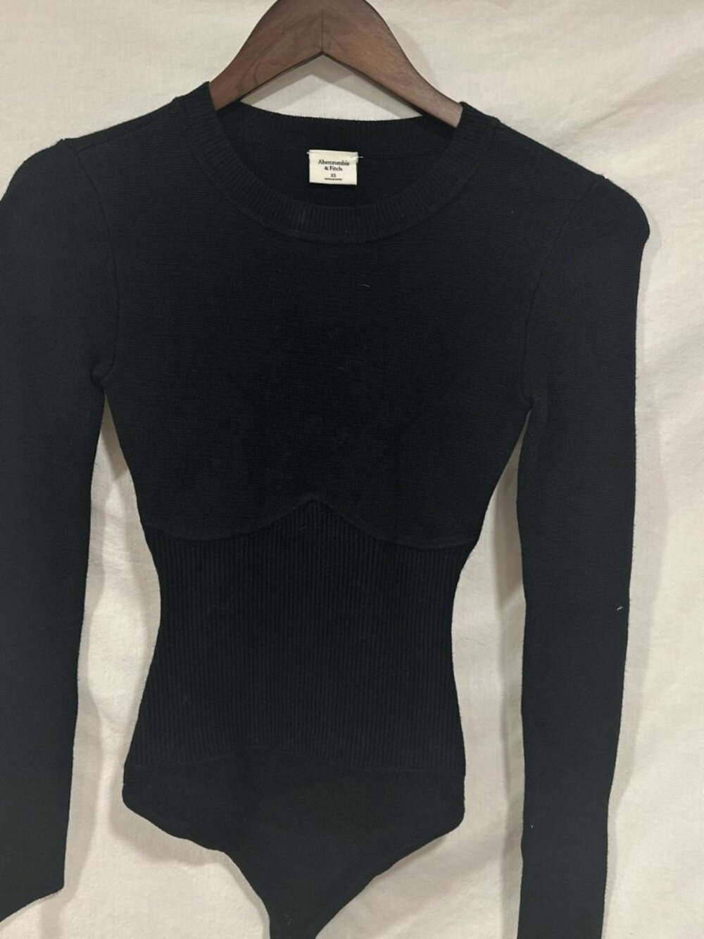 Black long sleeve #bodysuit with corset like top....